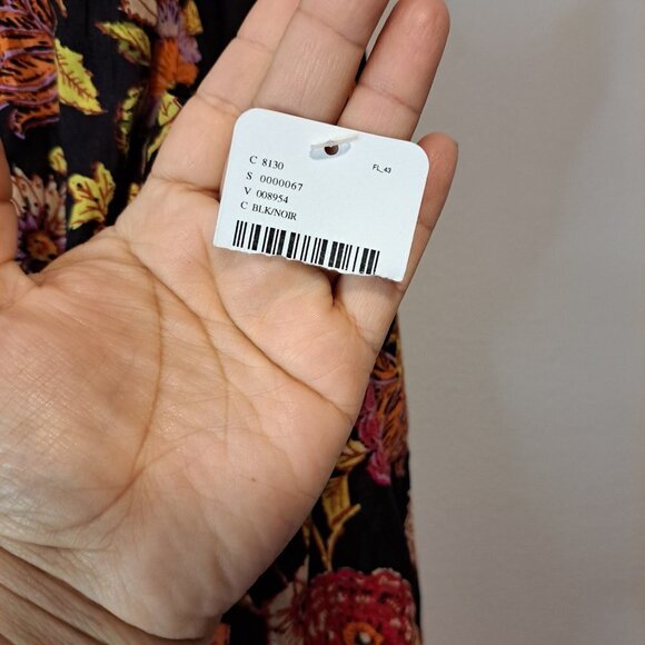 Free People Oh Baby Floral Print Minidress Black Pink Embroidered‎ Smocked Small - Picture 5 of 12